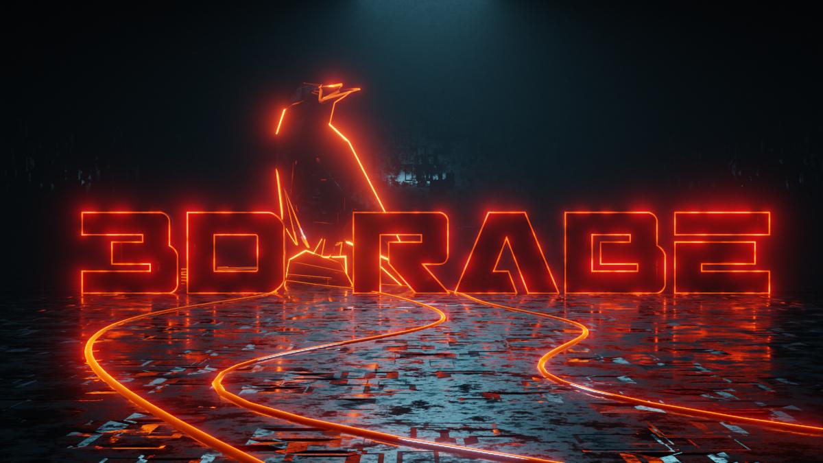 Shortcut zum Erfolg: Warum du bei Blender unbedingt Tastenkürzel verwenden solltest 1 3D Rabe Neon Logo 2 Entwurf mit Blender