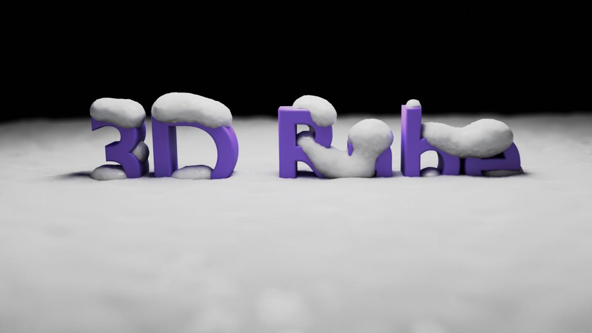 Let it snow: Schnee in Blender 1 3D Rabe im Schnee - Das Ergebnis des Real Snow Add ons
